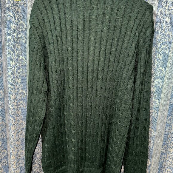 Retro Gentleman's Long-Sleeve Turn-Down Collar Wool Cable Knit Sweater for Men - Picture 3 of 7